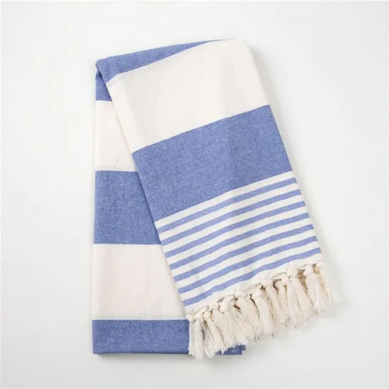 Multicolor Soft Bright Striped Tassel Cotton Bath Towel Fouta Beach Towel Turkish Towel Tg009_7