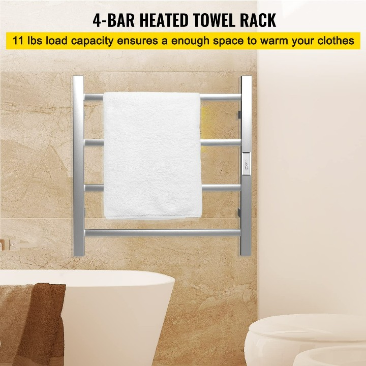 Great Quality 4 Bars Design Polishing Brushed Stainless Steel Heated Towel Rack