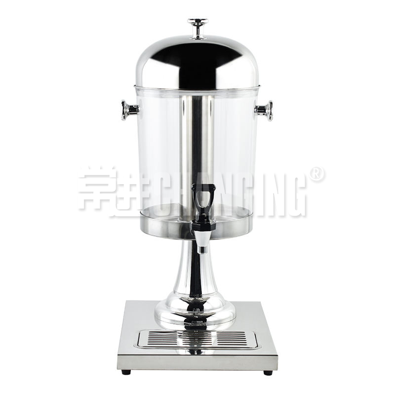 Changing Double-Tank Hotel Octagon Beverage Juice Dispenser with Gold-Plated