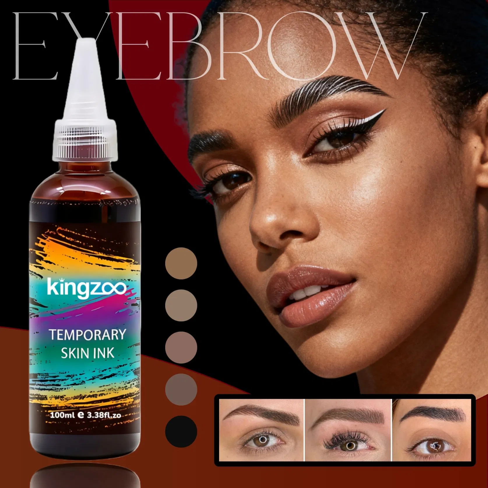 Waterproof Eyebrow Tint & Fixing Spray Long-Lasting Brow Lamination & Color Airbrush Formula