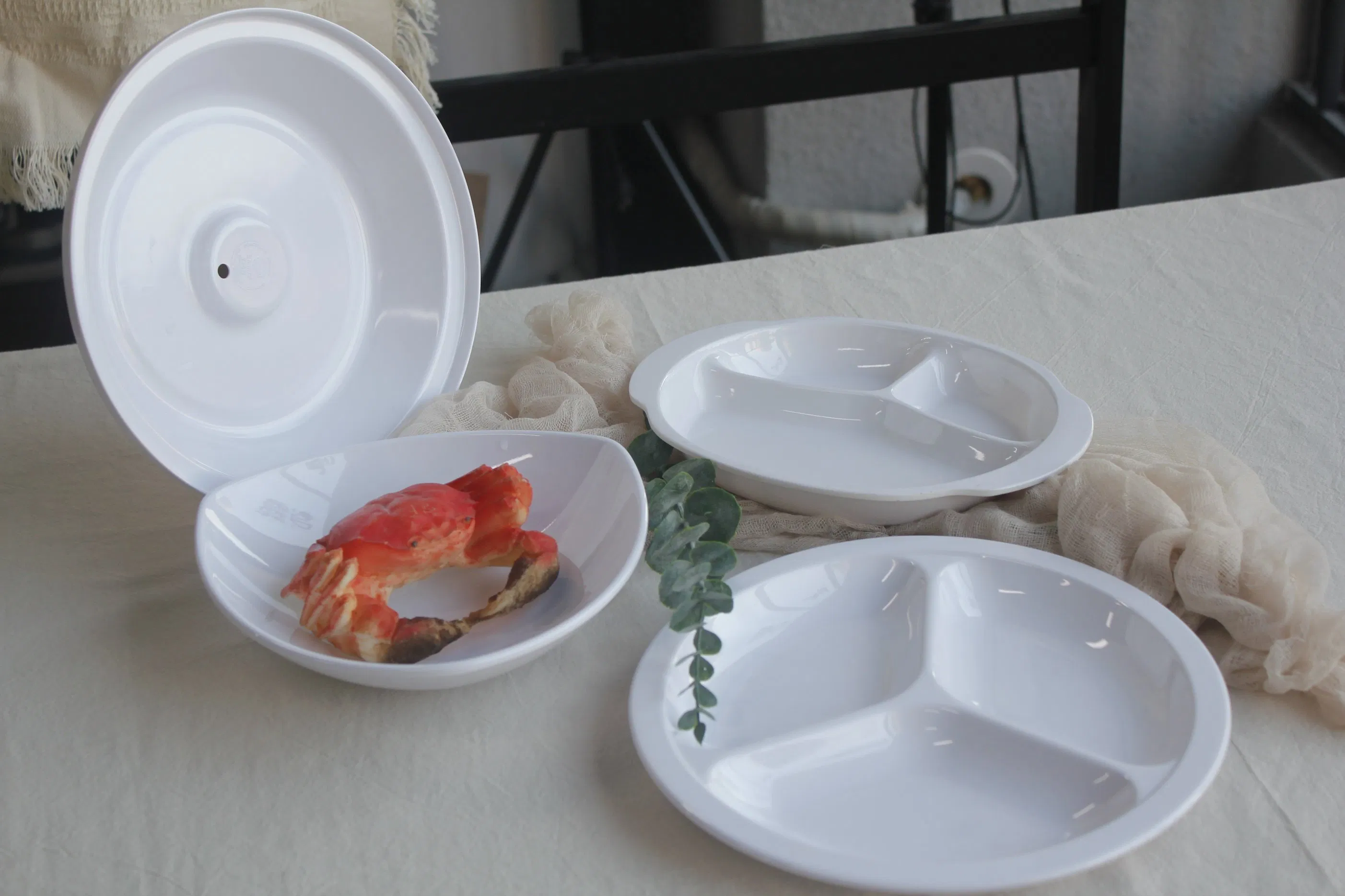 Melamine Tableware 3-Divided Plate Round Plate Deep Plate