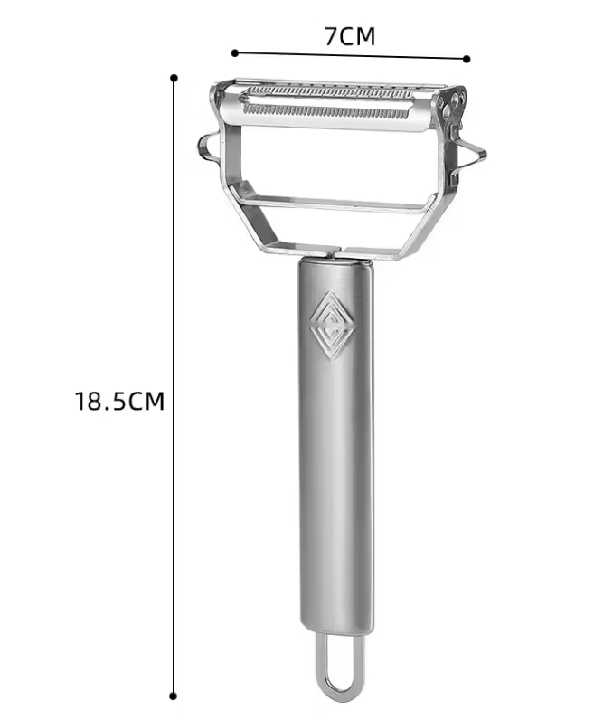 2 in 1 Multifunctional Double-Ended Stainless Steel Potato Peeler Flatware Set Fruit Vegetable Peeler