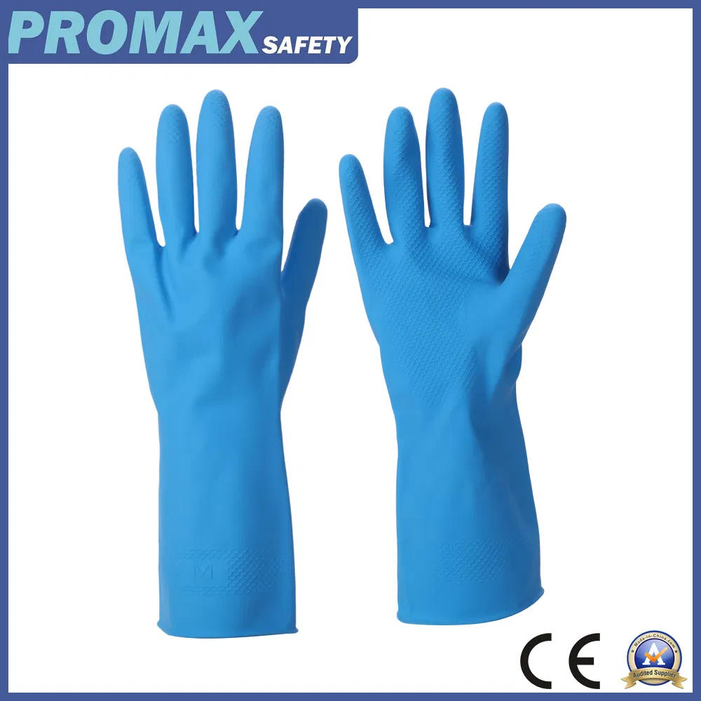 Thickened Latex Gloves Household Cleaning Beauty Salon Waterproof Gloves High Quality Food Grade 9 Inch Blue Durable Gardening