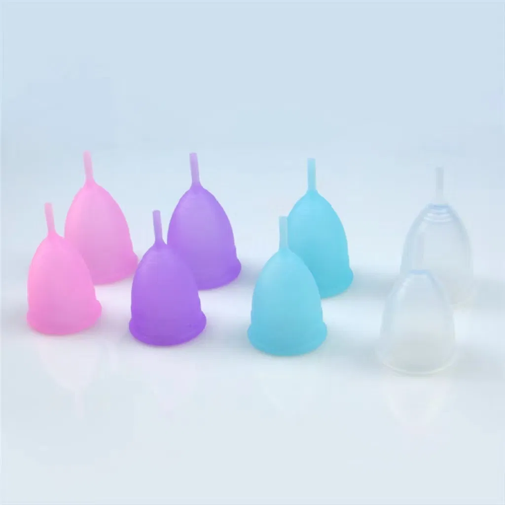 Long Handle Medical Degrade Silicone Menstrual Cup for Delivered Women