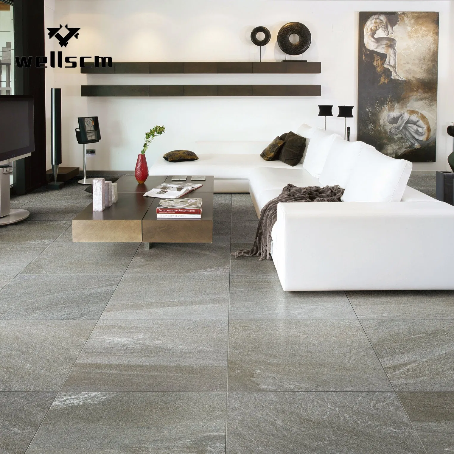 Beige Non Slip Rustic Bathroom Tile Indoor Kitchen Floor Tile for Bedroom Outdoor Wall Ceramic Tiles