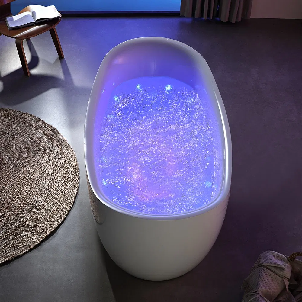 Акриловая ванна с подсветкой, прямоугольная, отдельностоящая