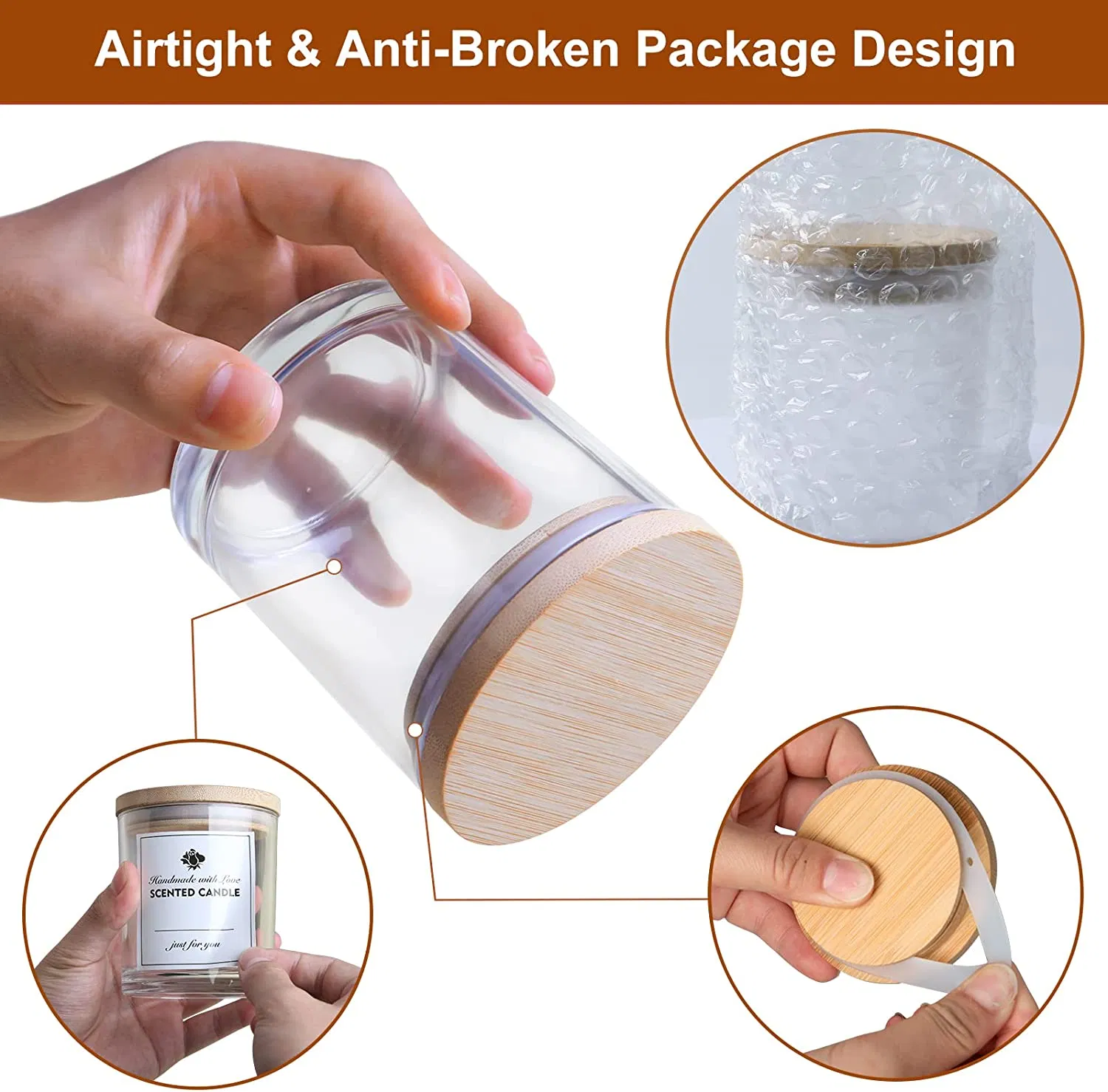 8oz 10oz 14 Oz Container White Thick Empty Frosted Glass Candle Jars