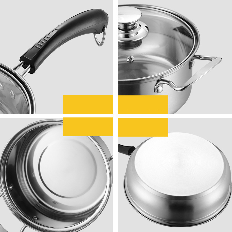 410 Stainless Steel Pot Set Cookware Set with Cover for Cooking