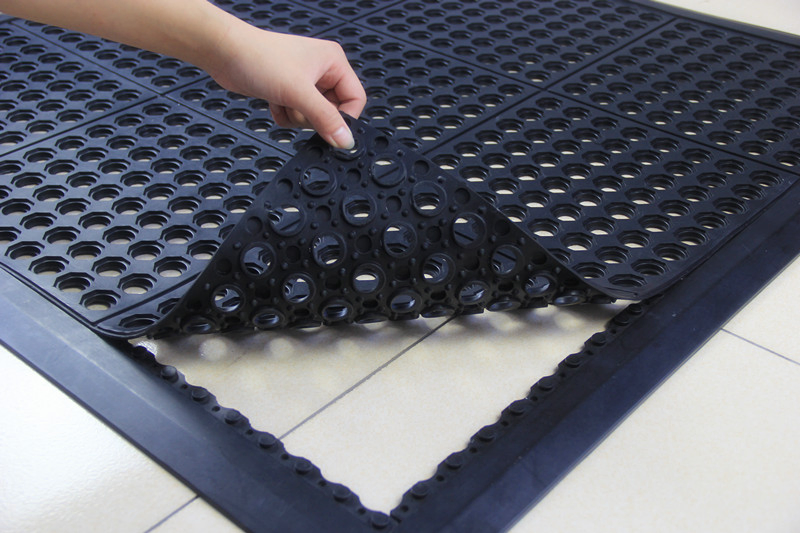1m*1m Safety Anti-Slip Drainage Rubber Hollow Anti Fatigue Mat