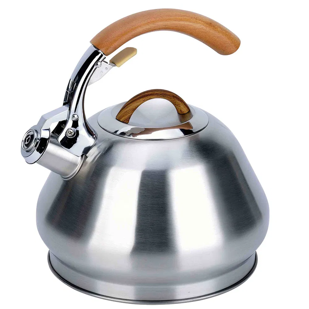 3.4L Prismatic Metal Stainless Steel Whistling Tea Pot, Teapot, Acier Inoxydable Bouilloire, Acero Inoxidable Tetera, Chaleira