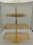 Large Size Three Floors Layered Cake Gold-Plated Iron Standard Decoration Pentagram Plate Afternoon Tea Cake Stand