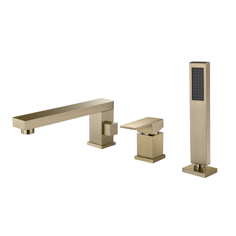 Split Bath Faucet Three Four Piece Set Simple Three Holes Four Holes Subblack Copper Basin Faucet