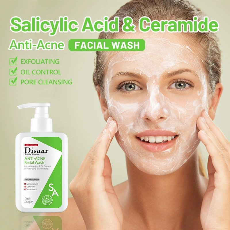 Salicylic Acid Facial Cleanser Organic Oil Control Ceramide Acne Treatment Skin Care Face Wash