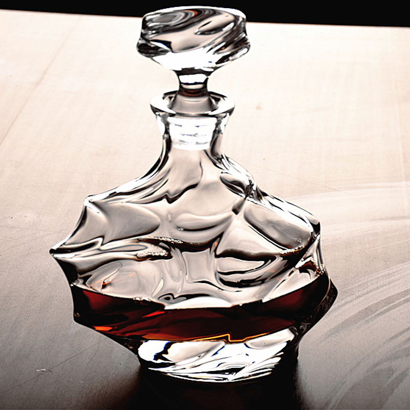 Men Birthday Gift Custom Logo Engraved Liquor 25oz Personalized Decanter Vino Glass Whiskey Decanter Set with Square Rocks Glasses and Wine Decanter Stopper