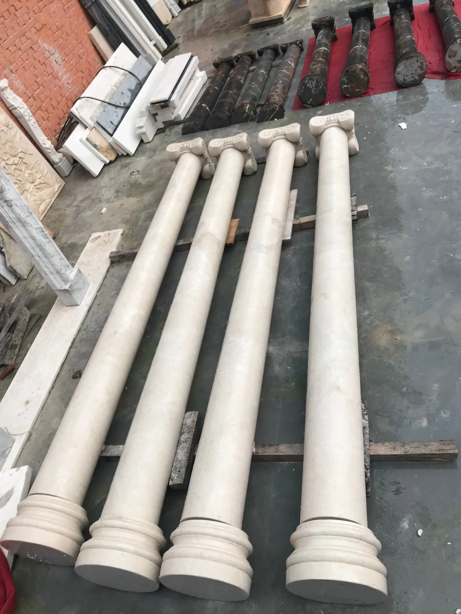 Cheap Stone Roman Pillar, Marble Roman Solid Column, Granite Hallow Column in Wholesale