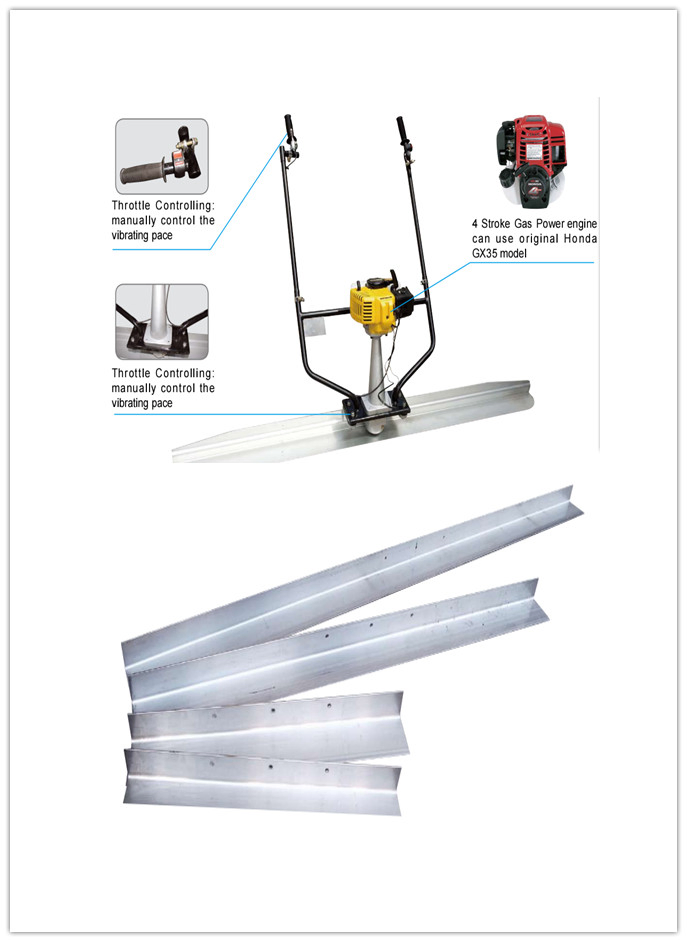 1.2kw/1.6HP Vibratory Concrete Surface Finishing Screed with Honda Gx35 Engine