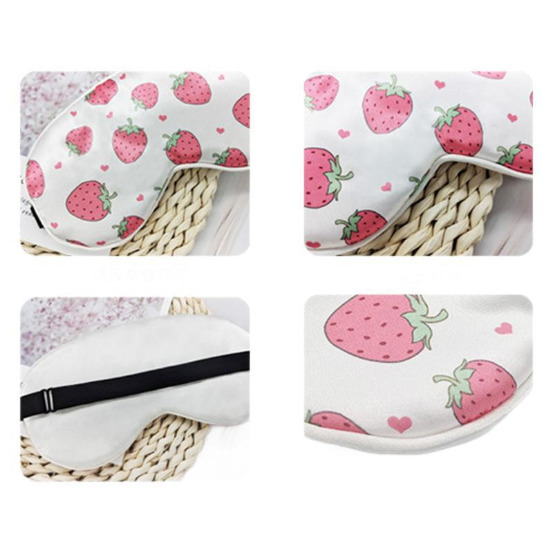 Premium Breathable Blackout Sleep Eye Masks Strawberry Printed Multi-Functional Sleep Eyemasks
