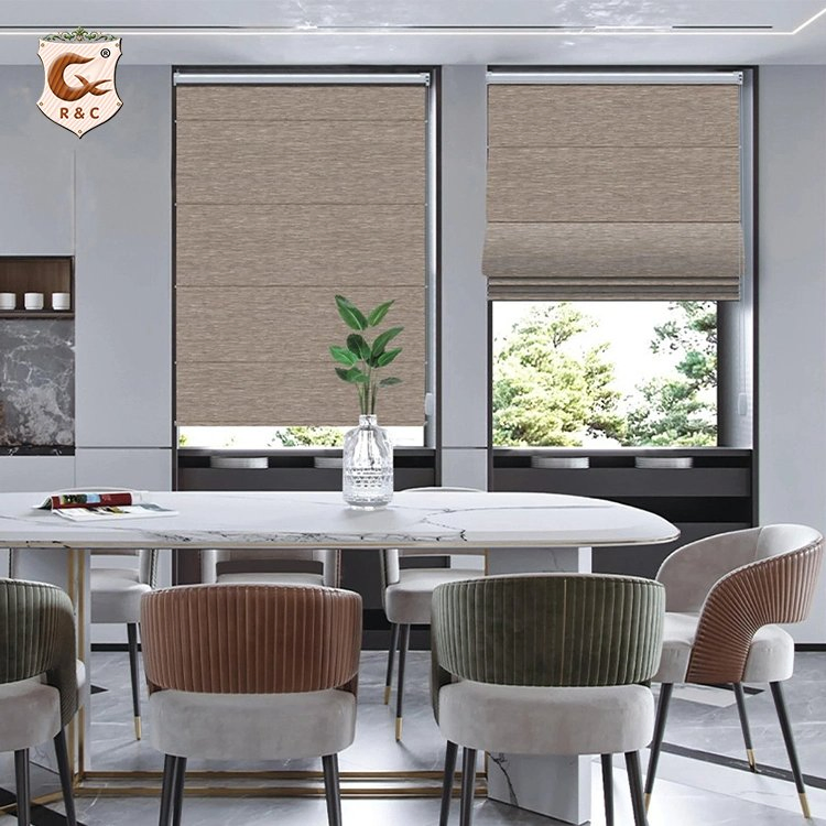 Manufacturer Custom Roman Blinds Window Blackout Electric Roman Shades Blinds
