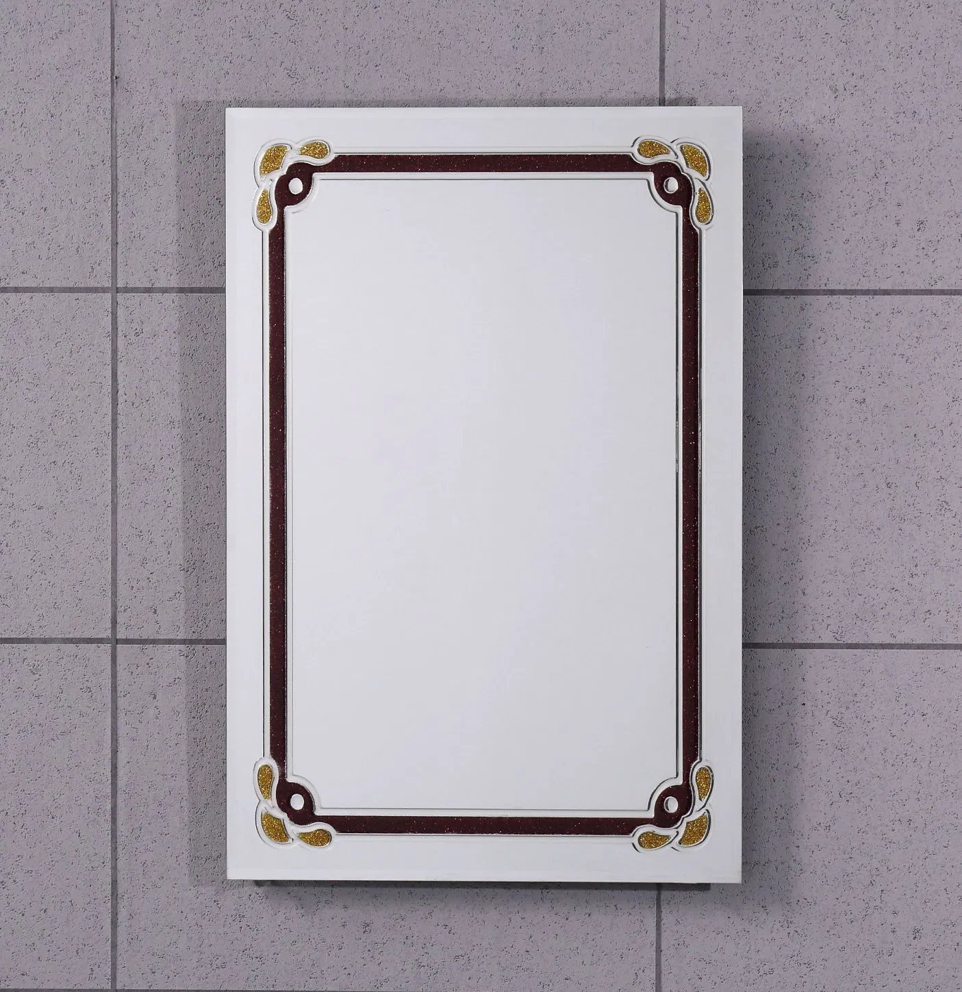 40X60cm 4mm Wall Mounted Bevel Edge Colorful Frameless Decorative Bathroom Mirror