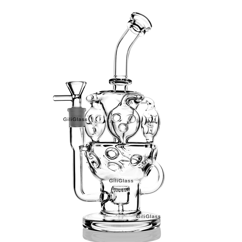 Gw-263 Giliglass 11 Inches Oil DAB Rig Shisha Hookah Smoking Glass Water Pipe DAB Rig Glass Recycler