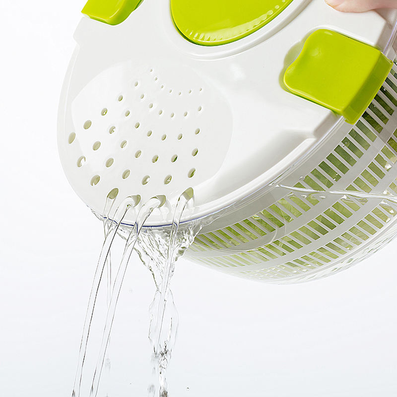 Best Kitchen Salad Maker Set Tool Green Large Salad Spinner with Lid and Bowl