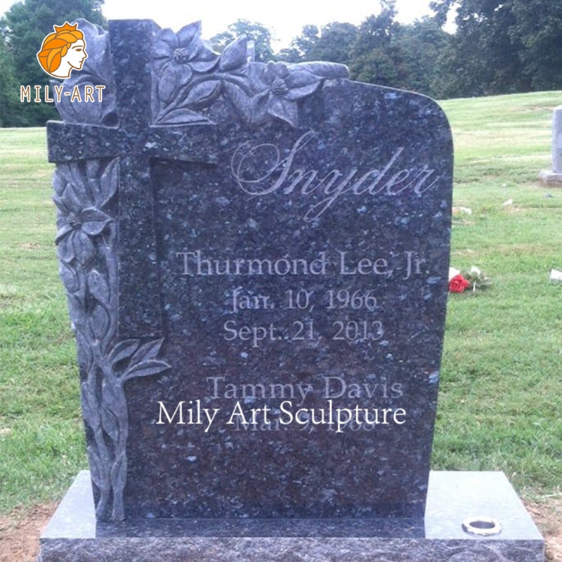 Blue Pearl Tombstone American Style Monument Upright Headstone