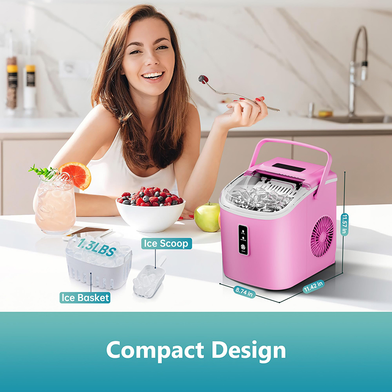 Compact Countertop Ice Maker for Efficient Daily Ice Production
