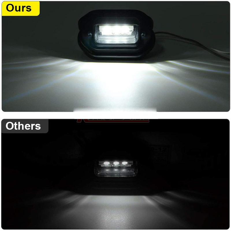 Светодиодные лампы для номерного знака 6LED, белые, хромированные