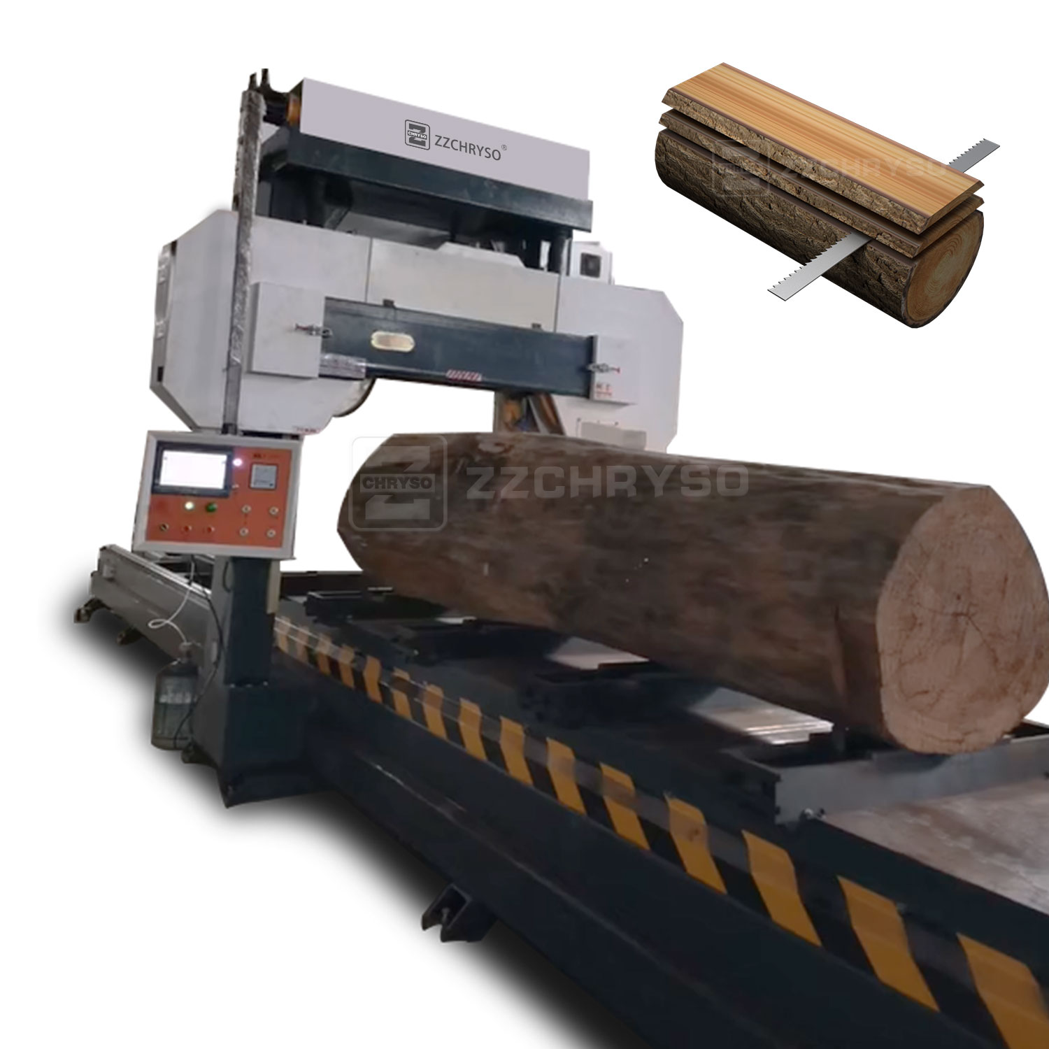 Ленточная пила по дереву горизонтальная усиленная 1500 мм