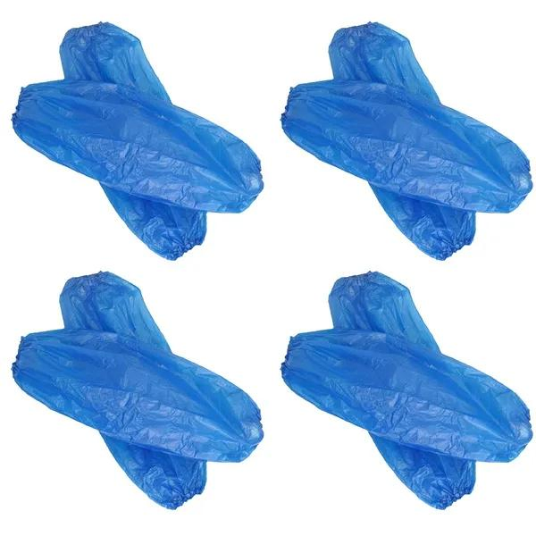 Disposable PE Arm Protective Water Proof Sleeve Cover Transparent Blue Oversleeve