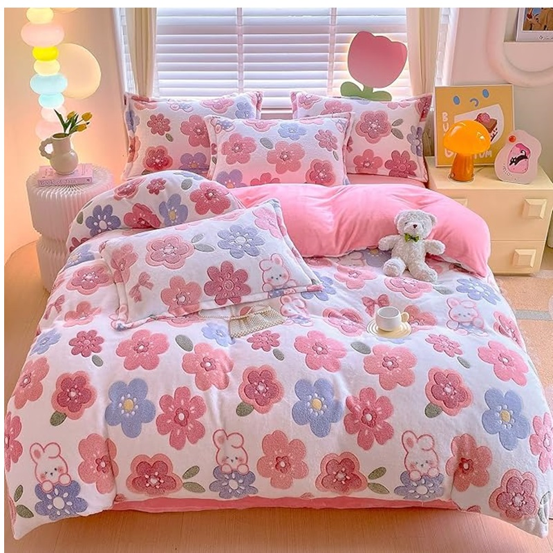 Aesthetic Twin Duvet Cover Ultra Soft Fluffy Blanket Zipper Bedding Sets