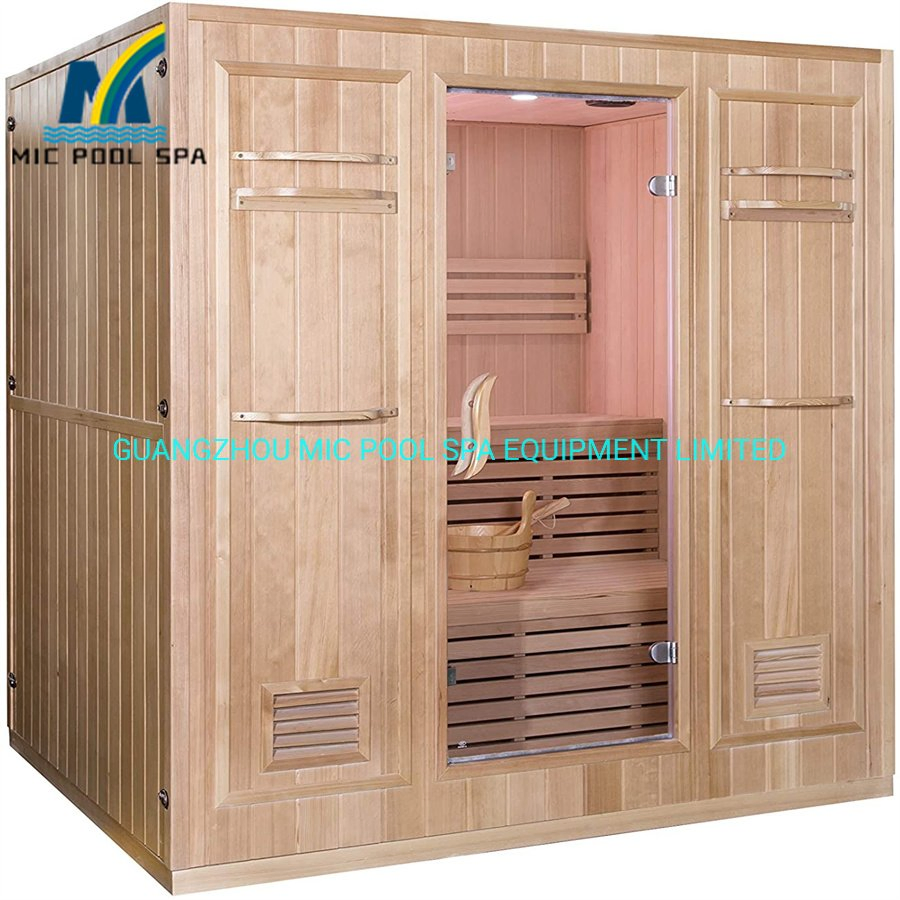 Infrared Dry Wooden Sauna Room with Sauna Glass Sauna Door