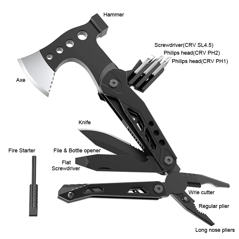 High Quality Alumina Handle Axe Multi-Function Tool Hammer Axes for Camping Outdoor