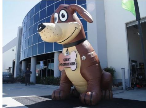 2023 New 10 FT. Inflatable Brown Dog Character with Giant Productions Tag