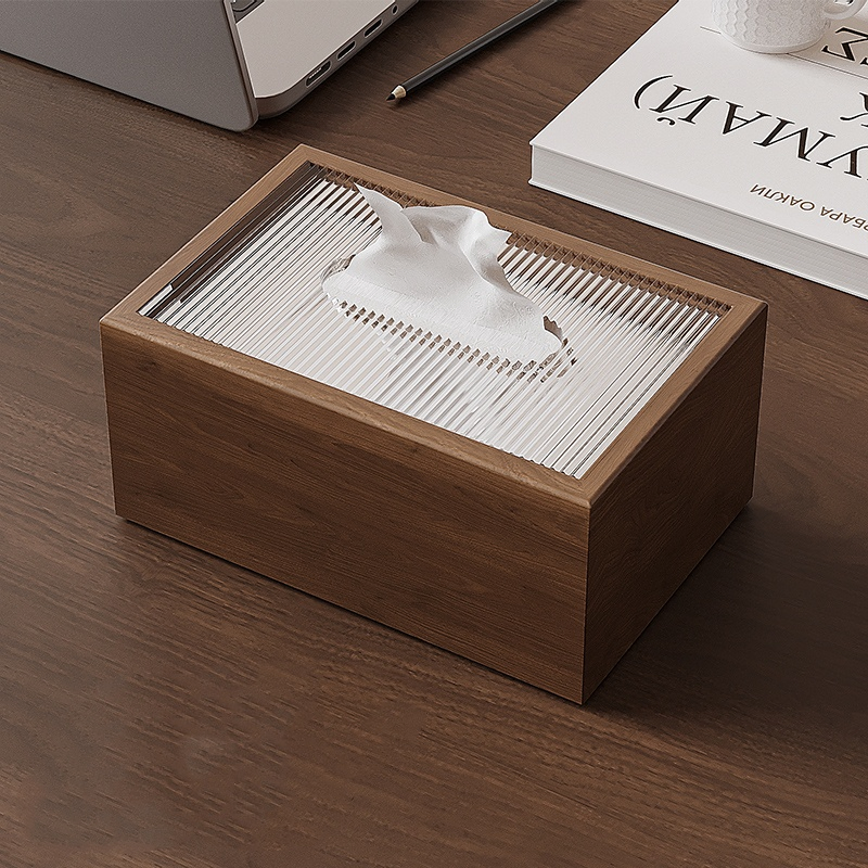 Wooden Box for High-Traffic Kitchen Tissue and Toilet Paper Roll Dispenser Areas