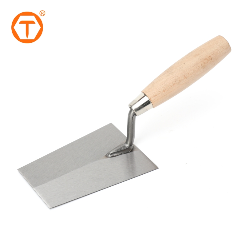 OEM Manual Narrow Bucket Brick Laying Trowel Wooden Handle Square Tip Brick Trowel