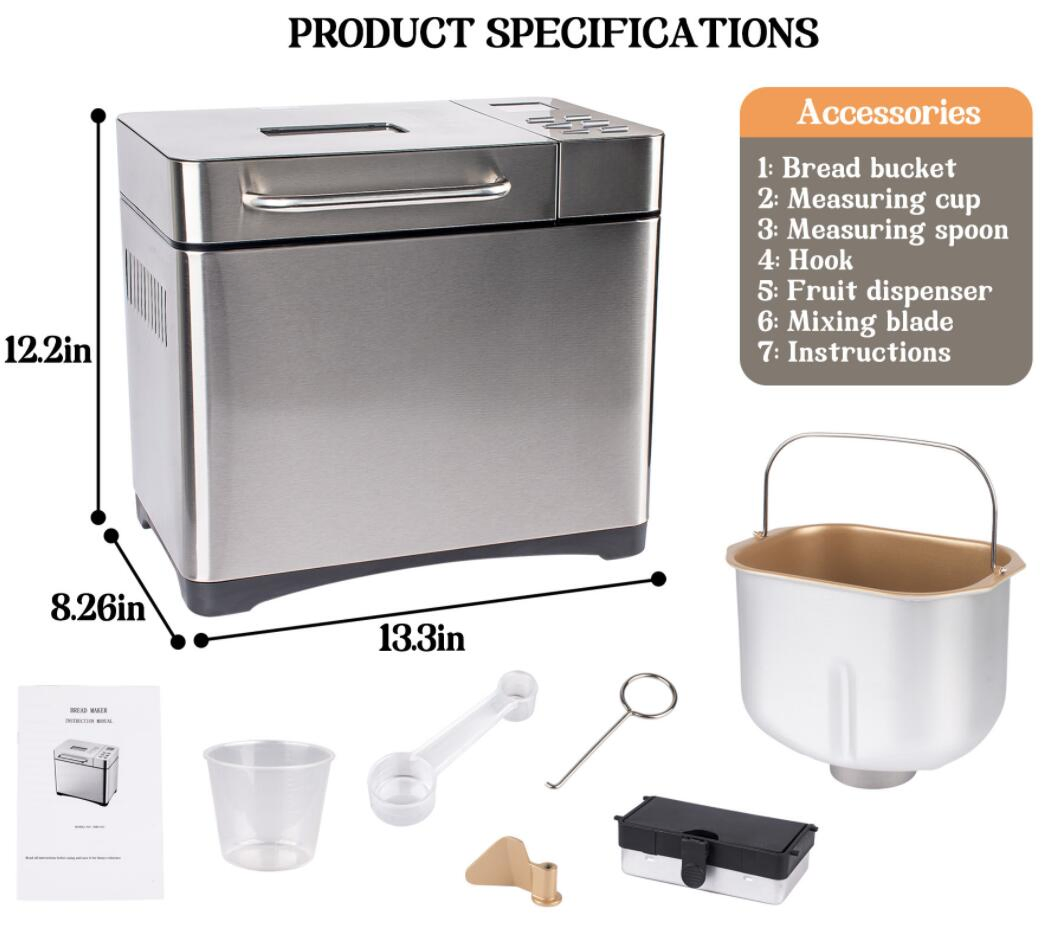 New Household Bread Maker Fully Automatic Intelligent Dough Mixing and Fermentation Machine