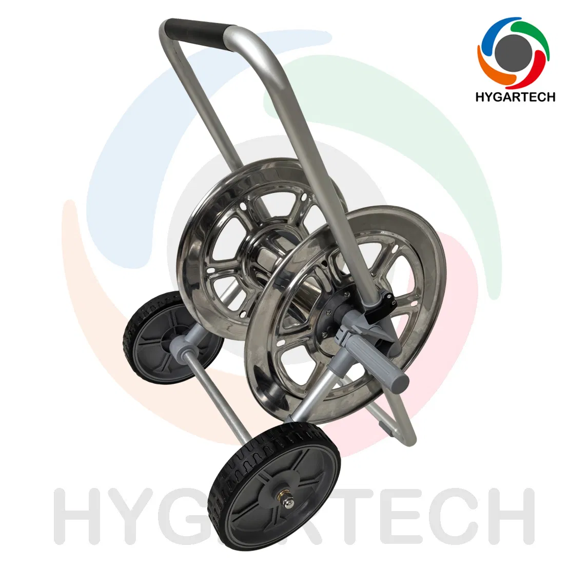 Trolley Hose Reel Cart with 1/2" X50m PVC Hose and Spray Nozzle for Gardening and Irrigation