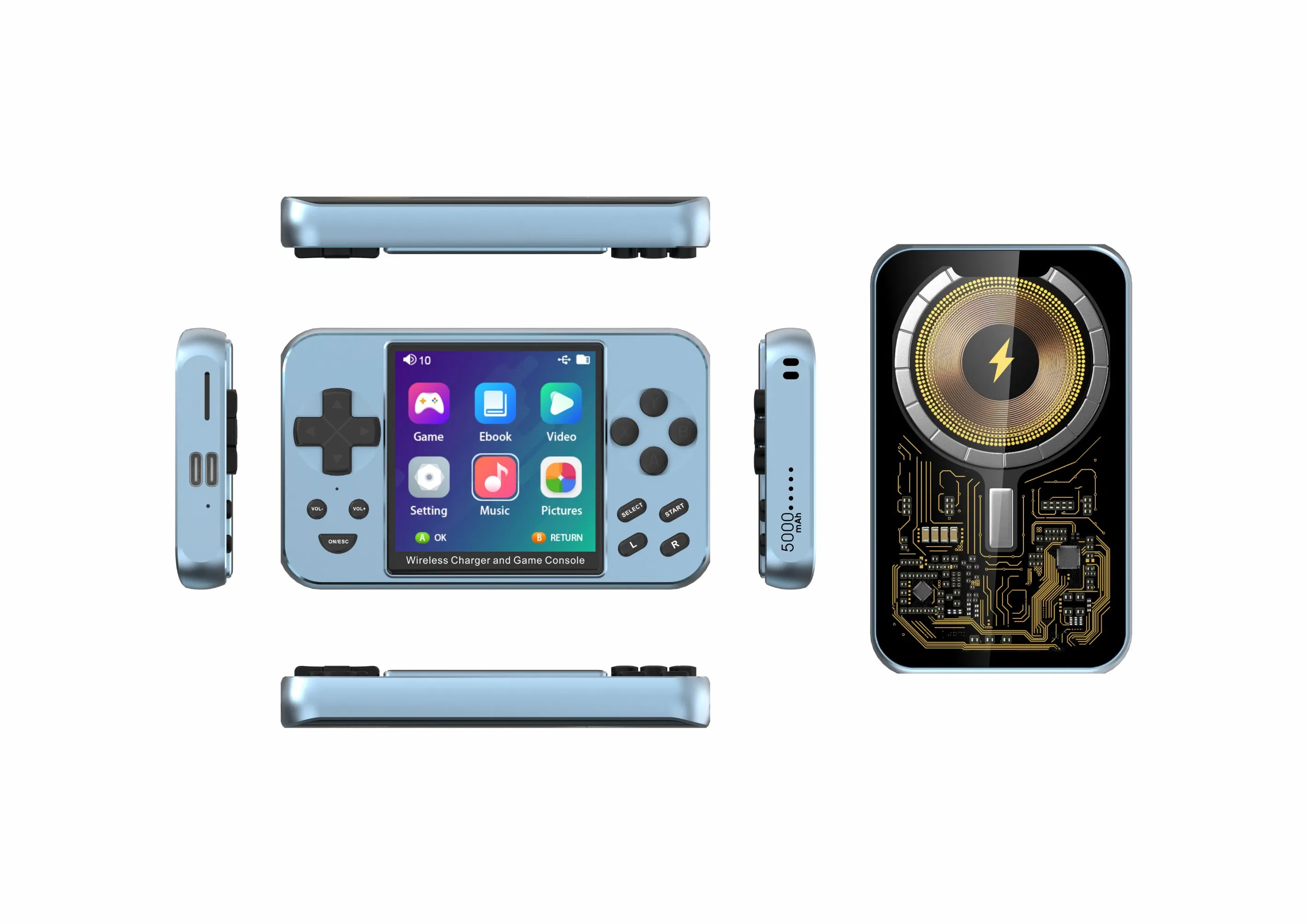 New Arrival Power Bank 6000 Games Console Wireless Charger Power Bank Movie Player MP4 Ebook All in One