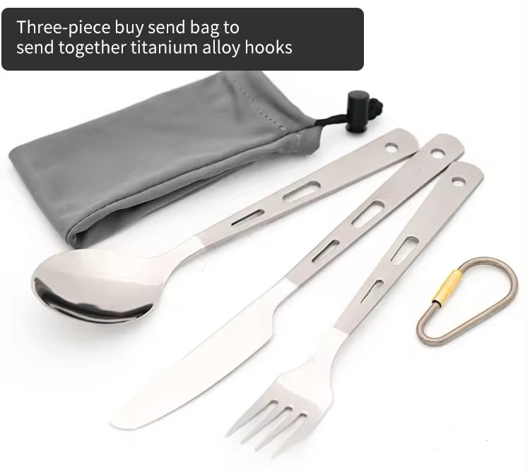 Titanium Ultra-Light Weight Tableware Durable Knife Fork Spoon Cutlery Set