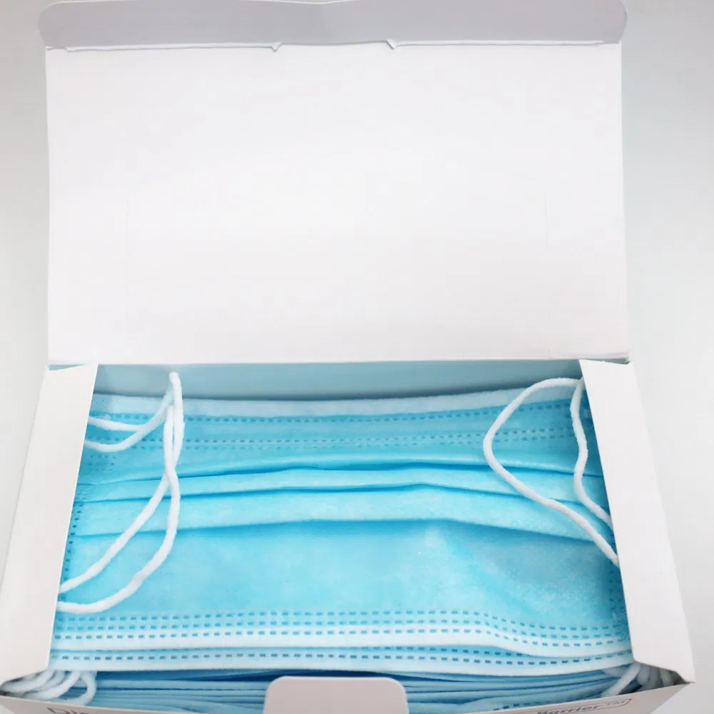 Facial Mask Stock Disposable 3 Layer Non-Woven Face Masks with Earloops