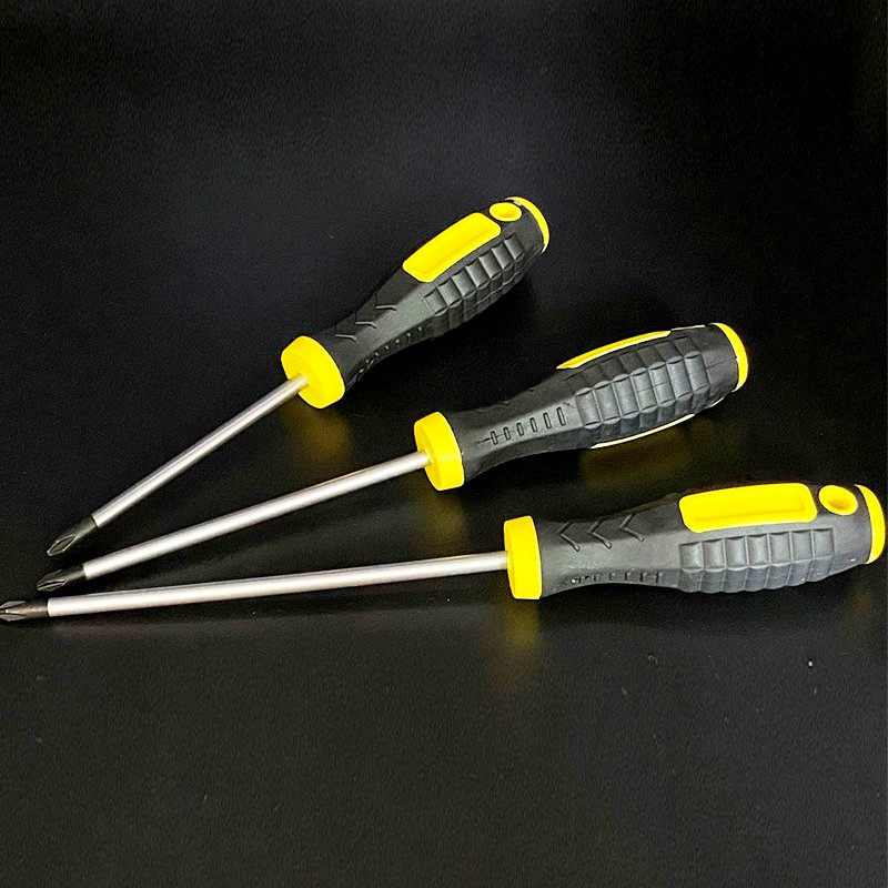 Black Plastic Screwdriver 4 "5" 6 "Flat-Head Phillips Screwdriver Strong Magnetic