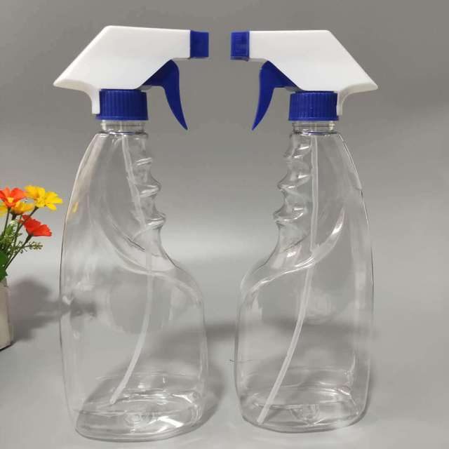 Pet Flat 500ml Plastic Household Cleaning Industry Chemical Trigger Spray Bottle