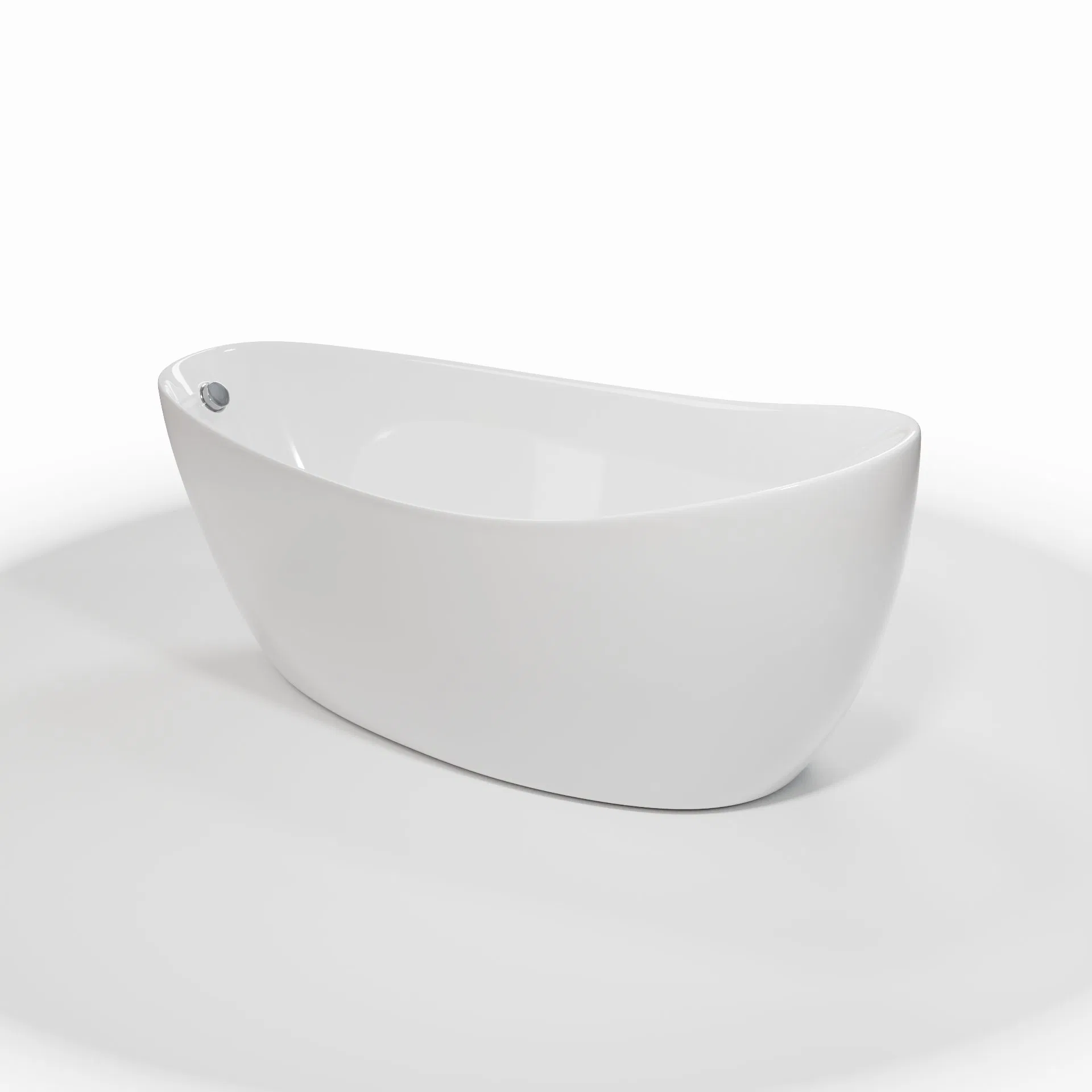 Ванна акриловая отдельностоящая классическая в форме полумесяца