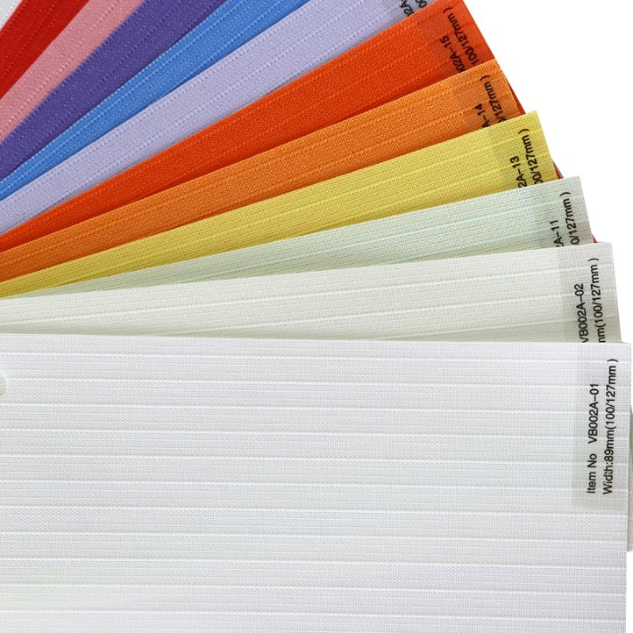 100% Polyester Vertical Curtains Slat 89mm 127mm Vertical Blinds Fabric Rolls
