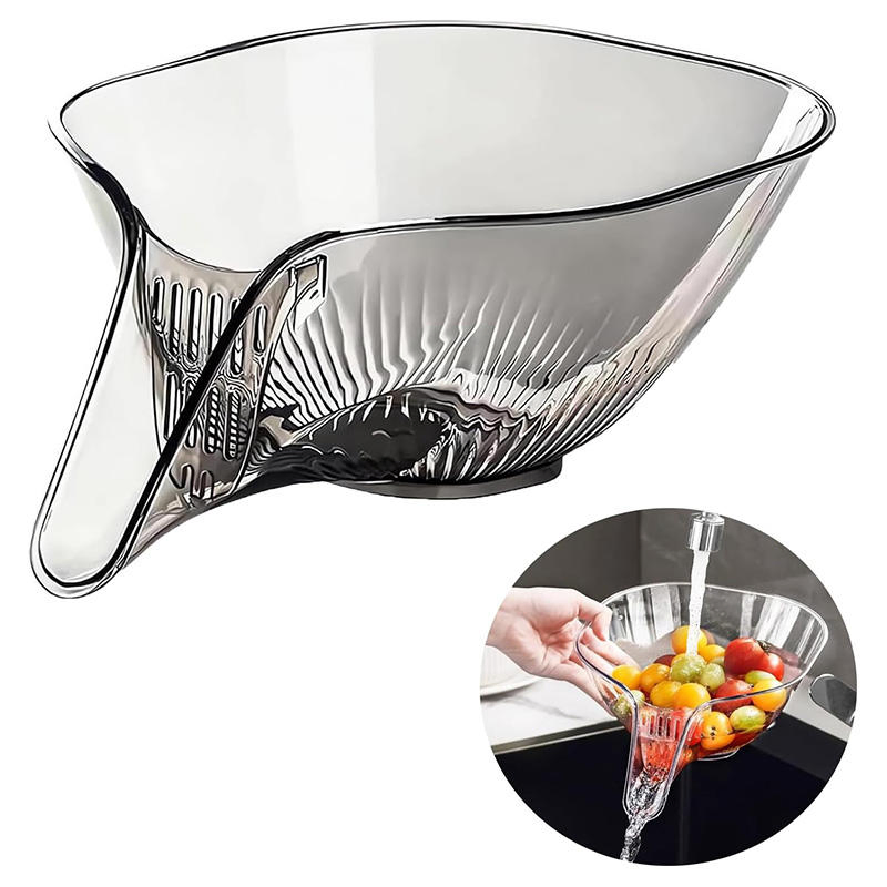 Multi-Functional Drain Basket with Strainer, Double Layer Fruit Vegetable Cleaning Bowl for Kitchen