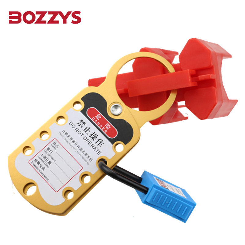 Bozzys 70mmx180mm Yellow Labeled Snap-on Lockout Hasp