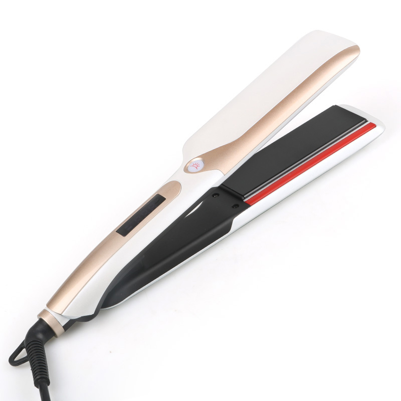LCD Hair Straightener with Infrared Red Light Professional Ceramic Flat Iron Free Custom Private Label Service