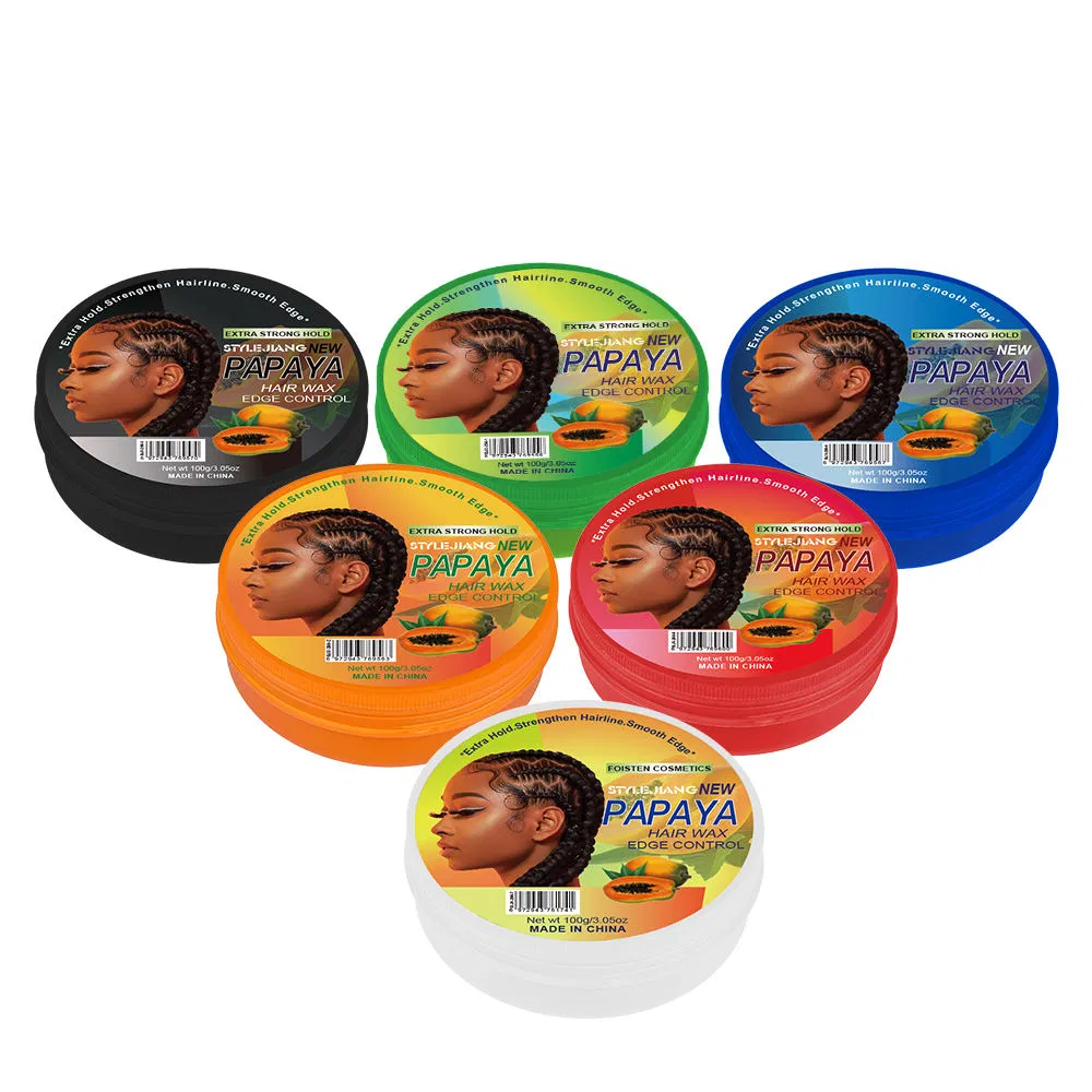 Private Label Wholesale Edge Control Customized Strong Hold Papaya Braid Gel Hair Wax Pomade 100g 150g