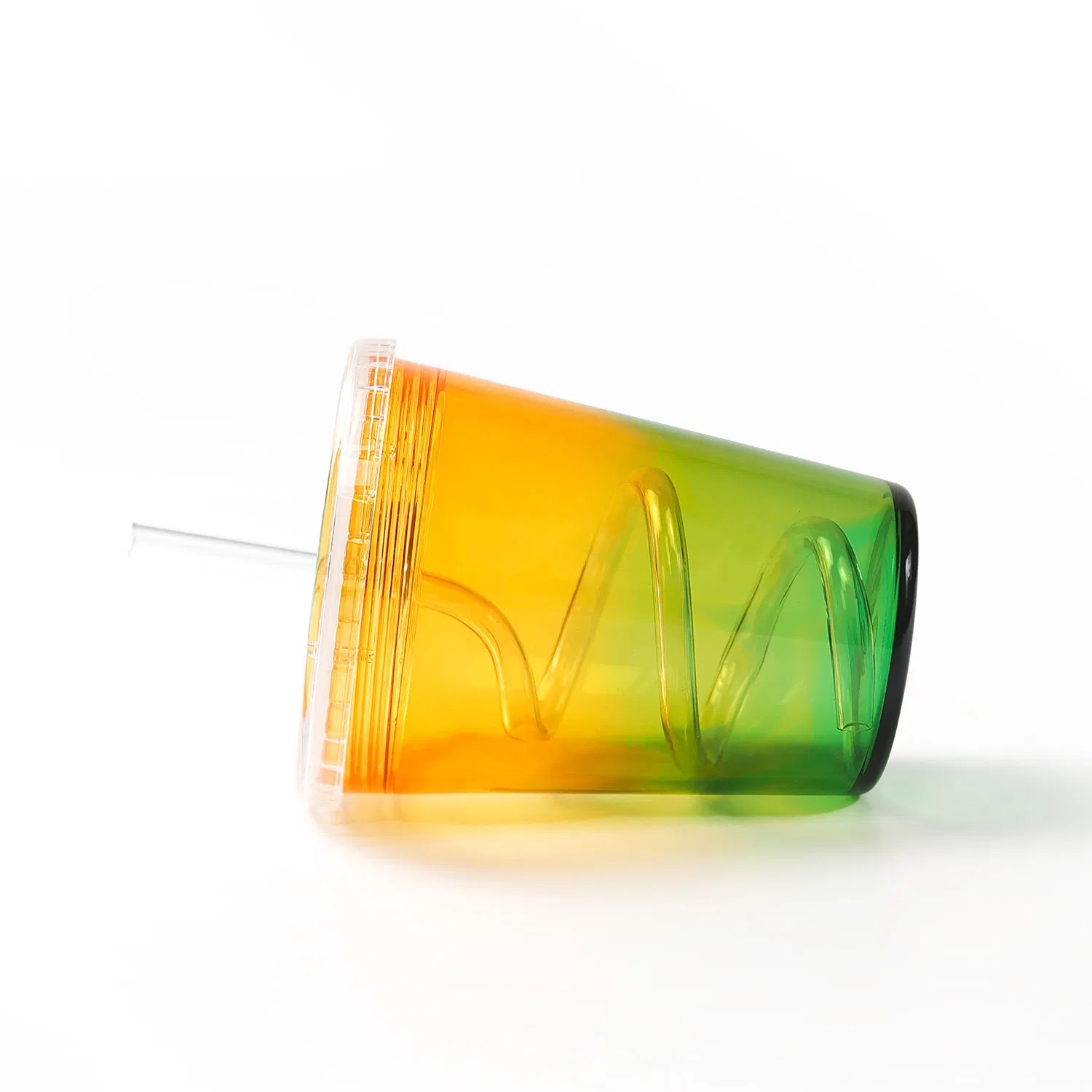 Reusable Plastic Cup with Lid Straw 16oz 480ml Bicolour Tumbler